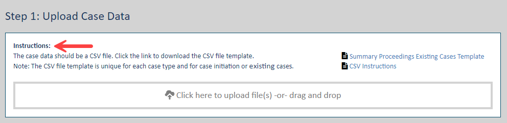 Bulk Filing page